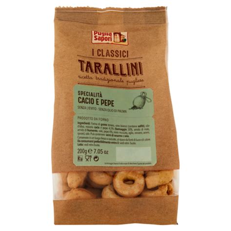 Puglia Sapori I Classici Tarallini Specialità Cacio e Pepe 200 g