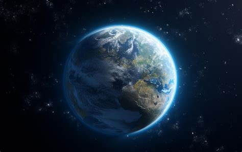 Premium AI Image | earth with realistic geography surface and orbital ... 