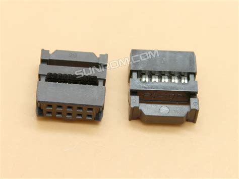 Pin Idc Female Connector With Strain Relief Sunrom Electronics