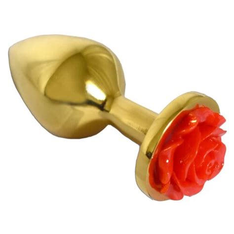 Rosen Analplug In Gold Metall Buttplug Anal Dildo Bondage Fetisch