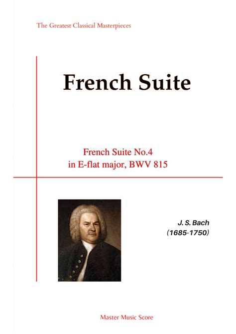 Bach French Suite No In E Flat Major Bwv Piano Arr Mps By