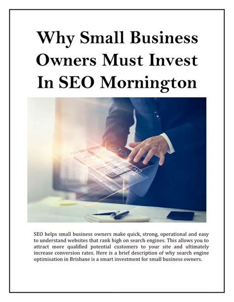 PPT Why Small Business Owners Must Invest In SEO Mornington