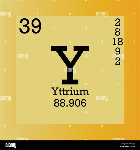 Y Yttrium Chemical Element Periodic Table Single Vector Illustration