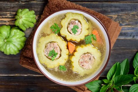 Simple Vietnamese Stuffed Bitter Melon Soup - Canh Kho Qua