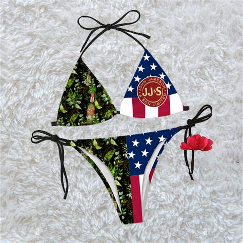 Tropical American Flag Jameson Triangle Beach Bikini Tw Hearthtops