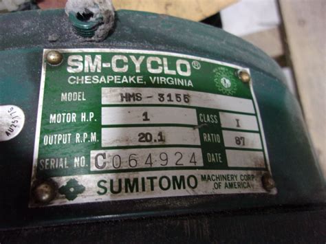 Sumitomo Sm Cyclo Ph Gear Motor Hp Rpm G S Hms Ebay