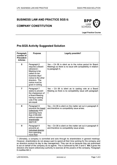 Blp Sgs Pre Sgs Solution Lpc Business Law And Practice Sgs