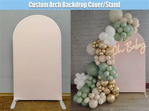 Nude Arch Backdrop Arched Stand Frame Double Sided Custom Oh Baby Ivory Bridal Shower Party