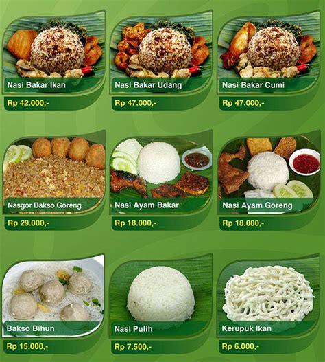 Menu At Pusat Nasi Bakar Restaurant South Jakarta Jl Permata Hijau No 4