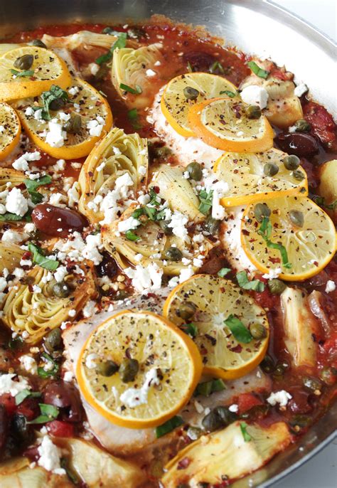 Healthy Mediterranean Baked Fish With Olives And Capers Just 35