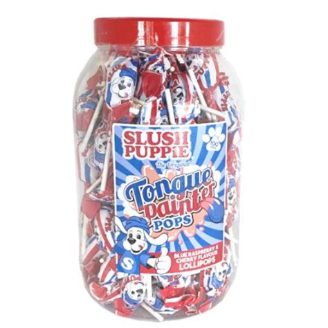 Slush Puppie Tongue Painter Pops Blue Raspberry And Cherry Flavoured