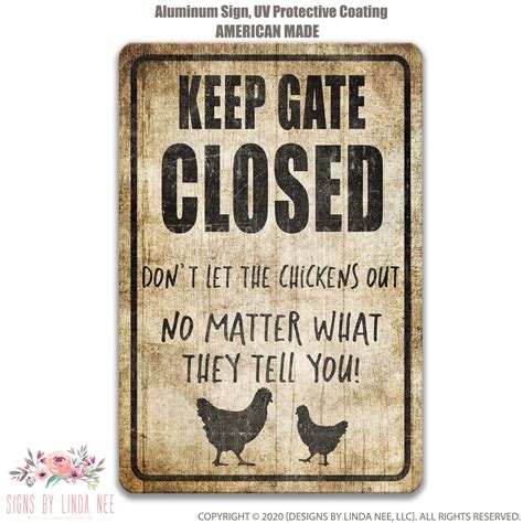 Chicken Sign Funny Chicken Sign Chicken Coop Sign Chicken Decor Keep