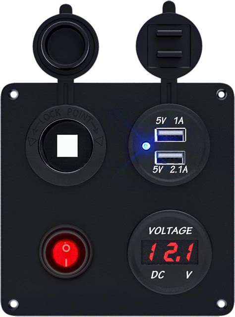 TurnRaise Impermeable USB Cargador Voltímetro Digital LED