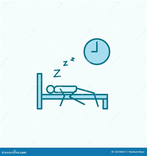 Oversleep Work Outline Icon Stock Illustration Illustration Of Field