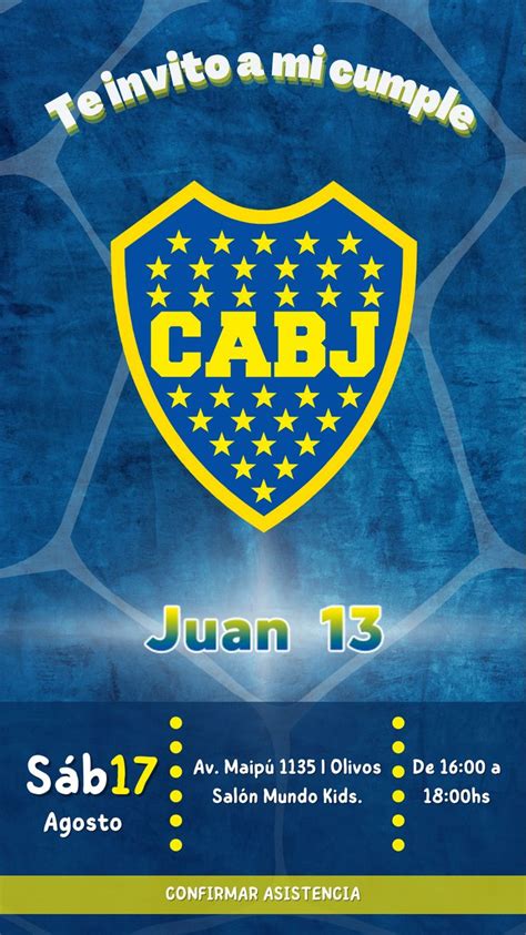 Invitacion Tarjeta Digital Cumpleanos Whatsapp Boca Juniors In