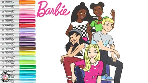 Barbie And Friends Coloring Book Pages Malibu Barbie Brooklyn Barbie