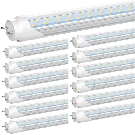 T8 4ft Led Tube Light Bulbsdual Row 28w 5000kdual End Poweredetl Listed25 Pack