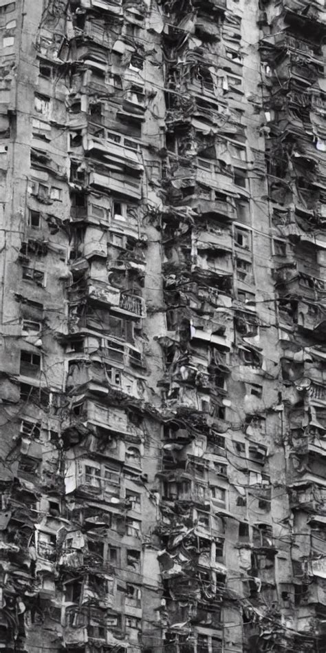 Photo Of Soviet Apartment Building Slums Tangled Stable Diffusion