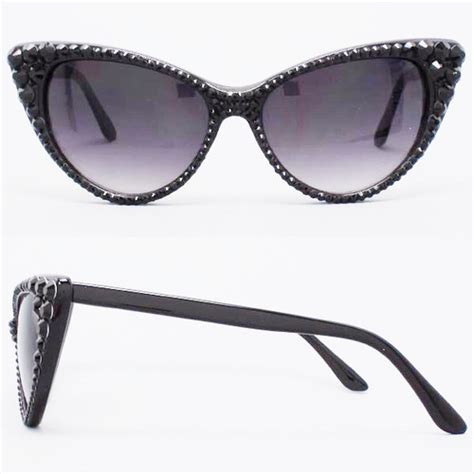 Optical CRYSTAL Cat Eye Glasses - Clear on Black Frame - Divalicious ...