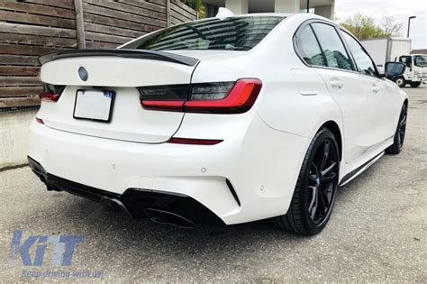 Exon Gloss Black M Performance Style Rear Diffuser Large Dual Outlet For Bmw 3 Series G20 G21 M