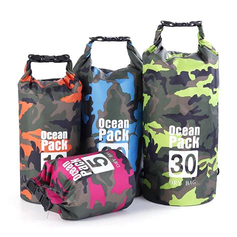 Pvc Waterproof Dry Bag 2l 5l 10l 20l 30l Camo Outdoor Diving Foldable