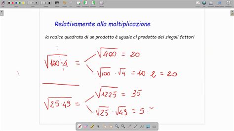 Le proprietà delle radici quadrate YouTube