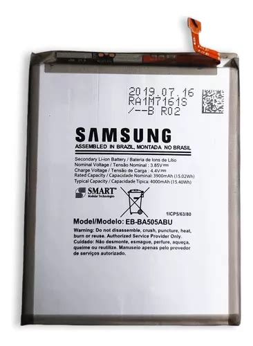 Bateria Samsung A20 A30 A30s A50 Eb Ba505 Original Retirada MercadoLivre