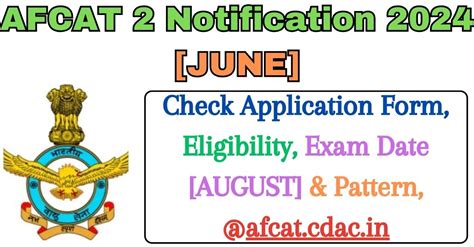 AFCAT 2 Notification 2024 OUT Check Application Form Eligibility