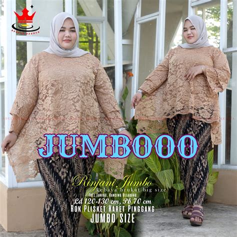 Jual KEBAYA JUMBO XXXL LD 130 BRUKAT COUPLE JUMBO KEBAYA MODERN