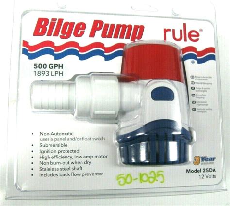 Rule Gph Submersible Marine Bilge Pump Volt Boat Da Ebay