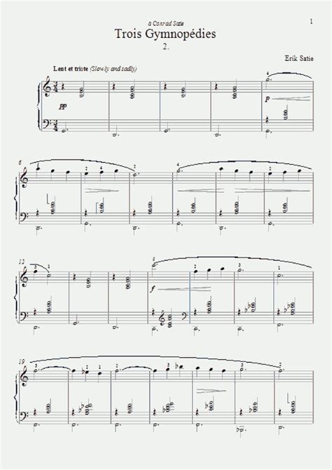 Gymnopedie No. 2 Piano Sheet Music | OnlinePianist