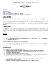 CHEM460 Syllabus F20 Updated 1 Pdf YORK COLLEGE OF THE CITY