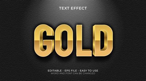 Premium Vector Gold 3d Bold Text Effect