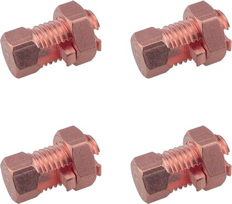 Split Bolt Connector 4PCS Copper Grounding Clamps Superior Strength