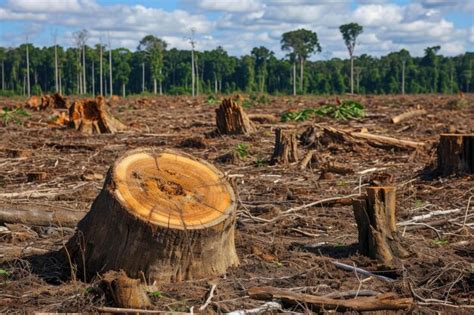 Premium Photo Deforested Area The Trees Have Been Cut Down And There Are Stumps And Logs