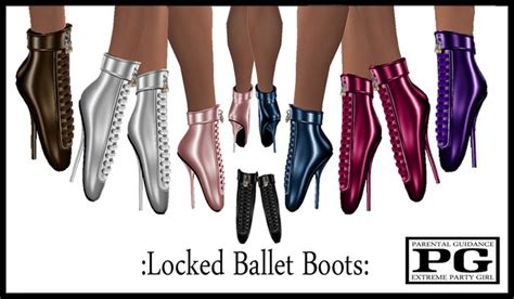 Second Life Marketplace Fat Pack Locked Ballet Heels Ballet Boots