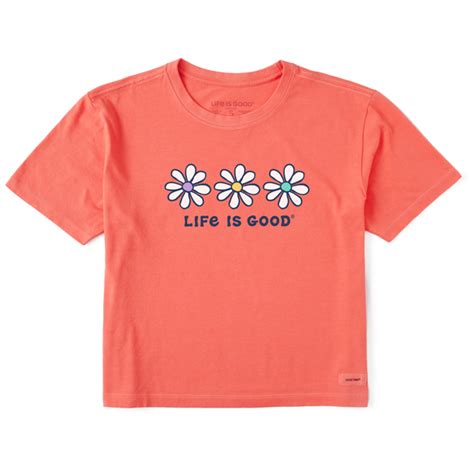 Women S 3 Daisies Boxy Crusher Tee Life Is Good Official Site