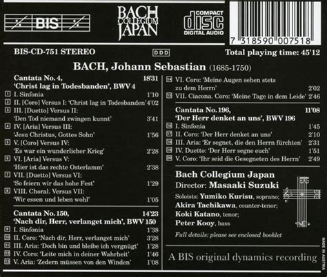 Bach Collegium Japan Masaaki Suzuki J S Bach Cantatas Volume