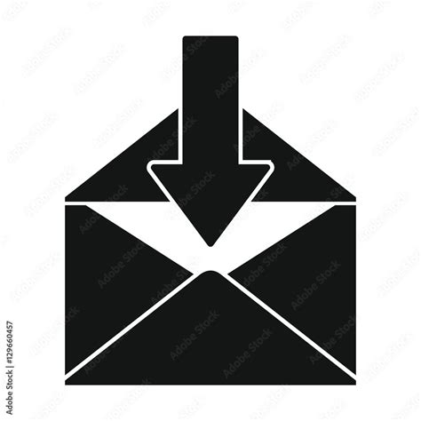 Flat black mail letter icon Stock Vector | Adobe Stock