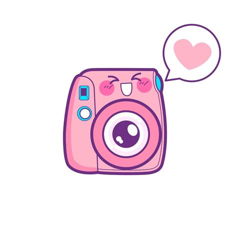 Cute Camera Sticker Emoticon Vector Art At Vecteezy