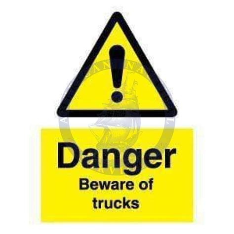 Marine Hazard Sign Danger Beware Of Trucks Amnautical