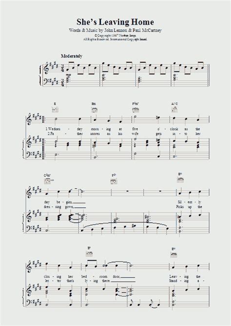 She S Leaving Home Piano Sheet Music OnlinePianist