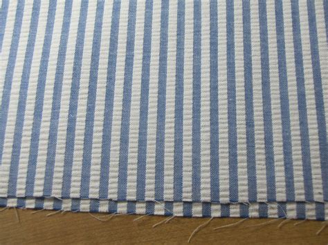 Vintage Blue Striped Seersucker Fabric S S Fabric