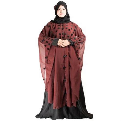 Nida Burqa Modest City Party Wear Crepe Islamic Farasha Size Free