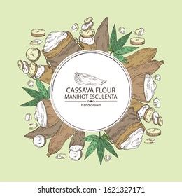 Background Manihot Esculenta Cassava Root Tuber Stock Vector Royalty