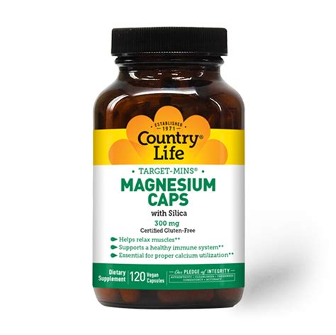 Country Life Magnesium Caps 300 Mg 120 Vegetarian Capsules Vitacost