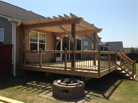 Custom Deck, Pergola and Fire Pit | Pergola, Deck with pergola ...