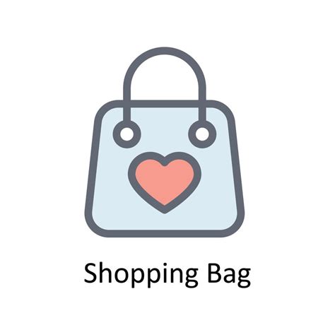 Compras Bolso Vector Llenar Contorno Iconos Sencillo Valores