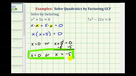 Factoring Quadratic Equations With Gcf