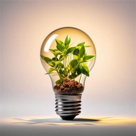 Premium Photo Lightbulb With Green Plant Inside On Grey Background